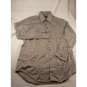 Mens Kenneth Roberts Platinum Tan Button Up Shirt Size M Medium Long Sleeves